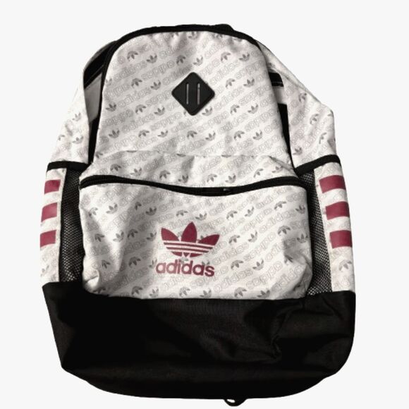 ADIDAS ORIGINALS Unisex Base Fits Laptop 13" Collage School Backpack Red / White - Picture 1 of 7